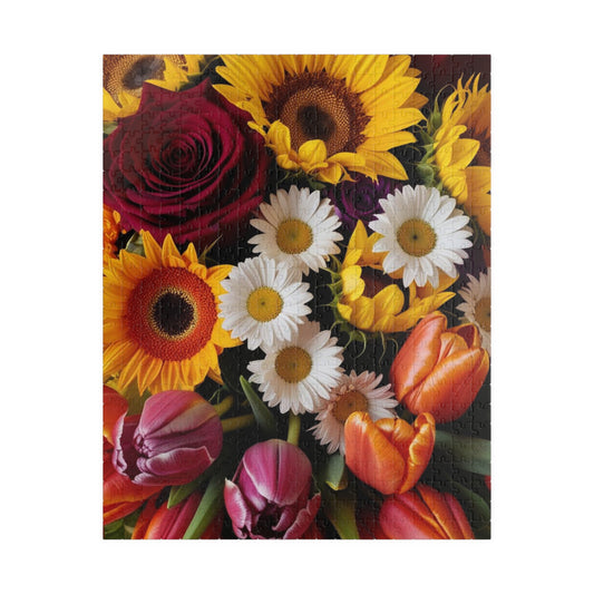 Chaotic Floral Jigsaw Puzzle, Vibrant Flower Collage Art, Gift for Garden Lover and Puzzle Enthusiast, Family Game Night, 110-1014 Piece 520 pcs (Vertical) Puzzle The Puzzle Chest