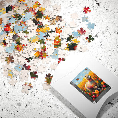 Colorful Llama Jigsaw Puzzle, Flower Nature Theme Adult Game, Fun Family Activity, Ideal Animal Lover Gift, Home Entertainment Mindful Hobby Puzzle The Puzzle Chest