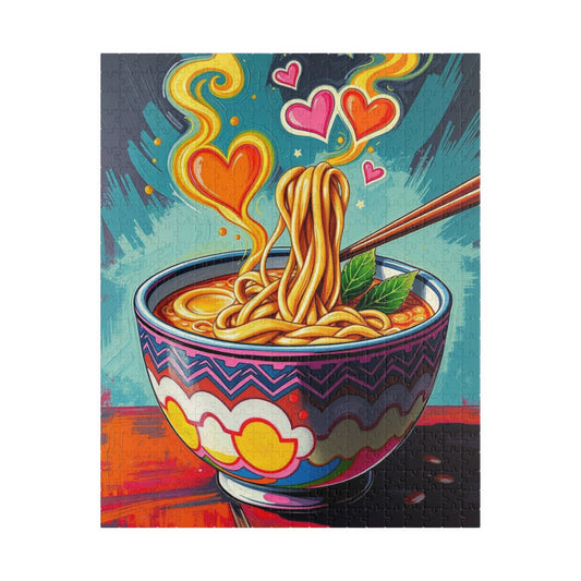 Noodle Bowl Puzzle - Pop Art Jigsaw Game, Colorful Food Art, Fun Family Activity, Creative Gift for Foodies, Cozy Night In, 110-1014 Pieces 520 pcs (Vertical) Puzzle The Puzzle Chest