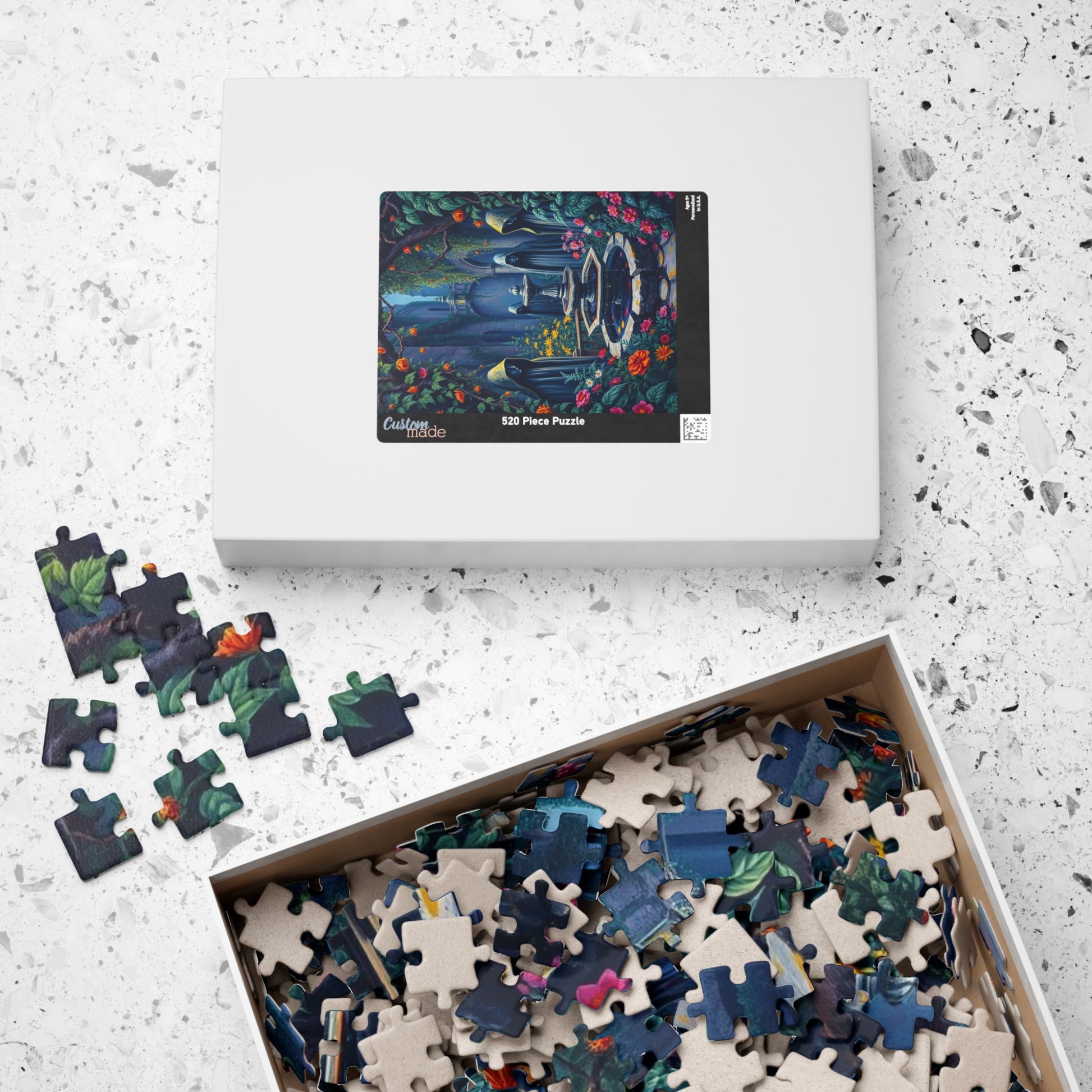 Haunting Gothic Garden Puzzle (110, 252, 520, 1014-piece), Bioluminescent Flowers Stone Statues, Mysterious Tabletop Jigsaw Game, Giftable Puzzle The Puzzle Chest