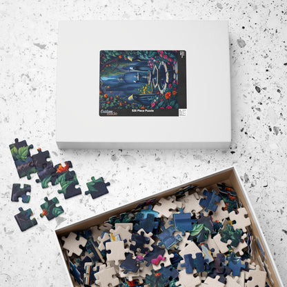 Haunting Gothic Garden Puzzle (110, 252, 520, 1014-piece), Bioluminescent Flowers Stone Statues, Mysterious Tabletop Jigsaw Game, Giftable Puzzle The Puzzle Chest