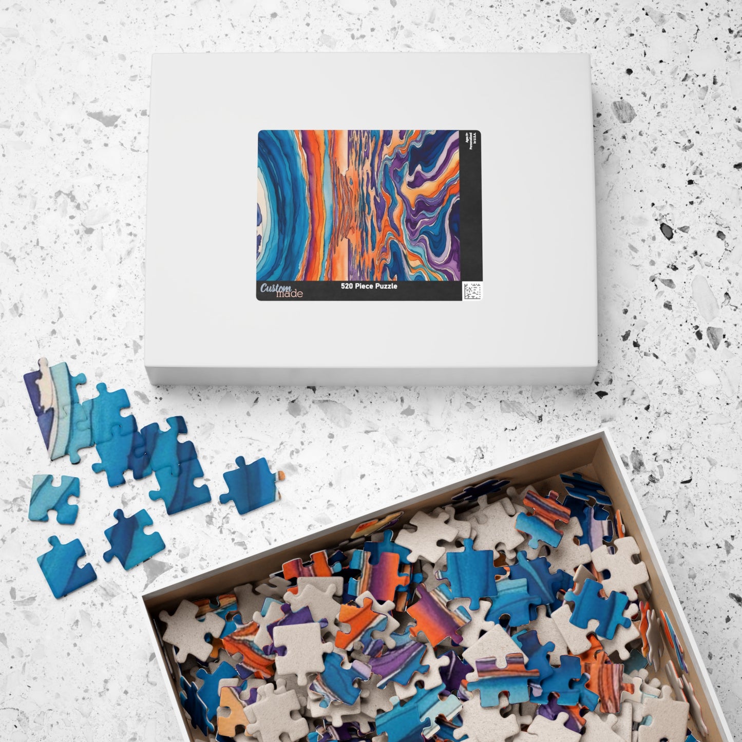 Dreamlike Surrealist Puzzle, Blended Ocean and Sky Jigsaw Game, Modern Abstract Art Puzzle The Puzzle Chest