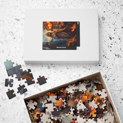 Enchanted Genie Puzzle, Market at Dusk Scene Mythical Jigsaw Game, 110 252 520 1014 Piece, Challenging Fantasy Art, Relaxing Mindful Gift