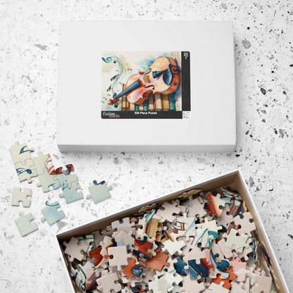 Violin and Books Jigsaw Puzzle, Unique Birthday or Holiday Gift for Music Lover, Bookworm & Musician, Indoor Activity, Family Game Night