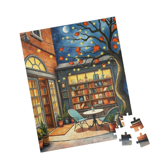 Autumn Evening Bookstore Jigsaw Puzzle Gift for Adults, Friends, Bookworms, Puzzle Lovers 110 pcs (Vertical) Puzzle The Puzzle Chest