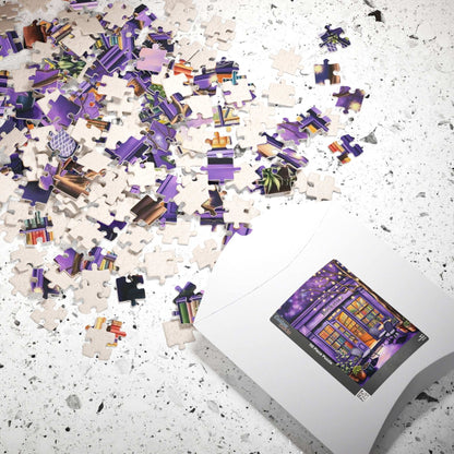 Ultraviolet Night Bookstore Jigsaw Puzzle - Magical Bookshop Gift for Book Lovers Puzzle The Puzzle Chest
