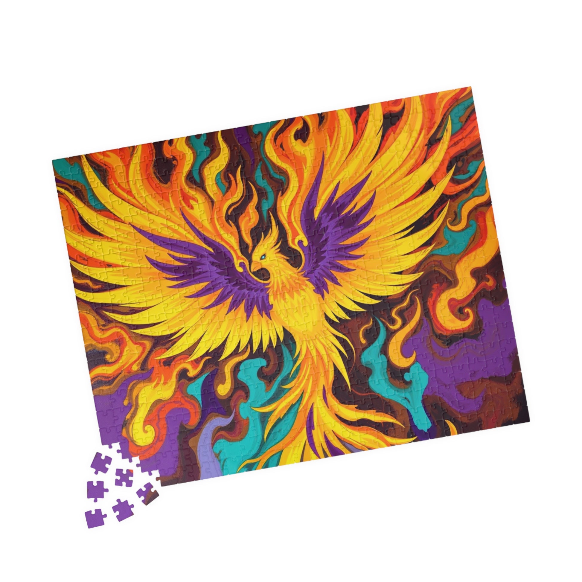 Abstract Phoenix Rising Jigsaw Puzzle (110-1014 Piece), Firebird Engulfed in Vibrant Flames, Puzzle Lover Unique Gift, Fun Brain Teaser Puzzle The Puzzle Chest