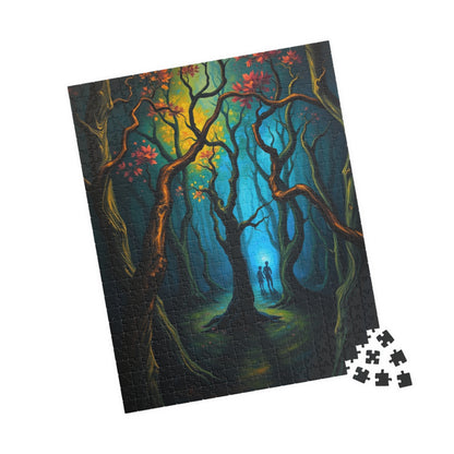 Enchanting Forest Puzzle - Ghostly Figures and Blue Mist Gothic Jigsaw Game, Perfect Gift for Nature Lovers, Family Game Night, Relaxation The Puzzle Chest