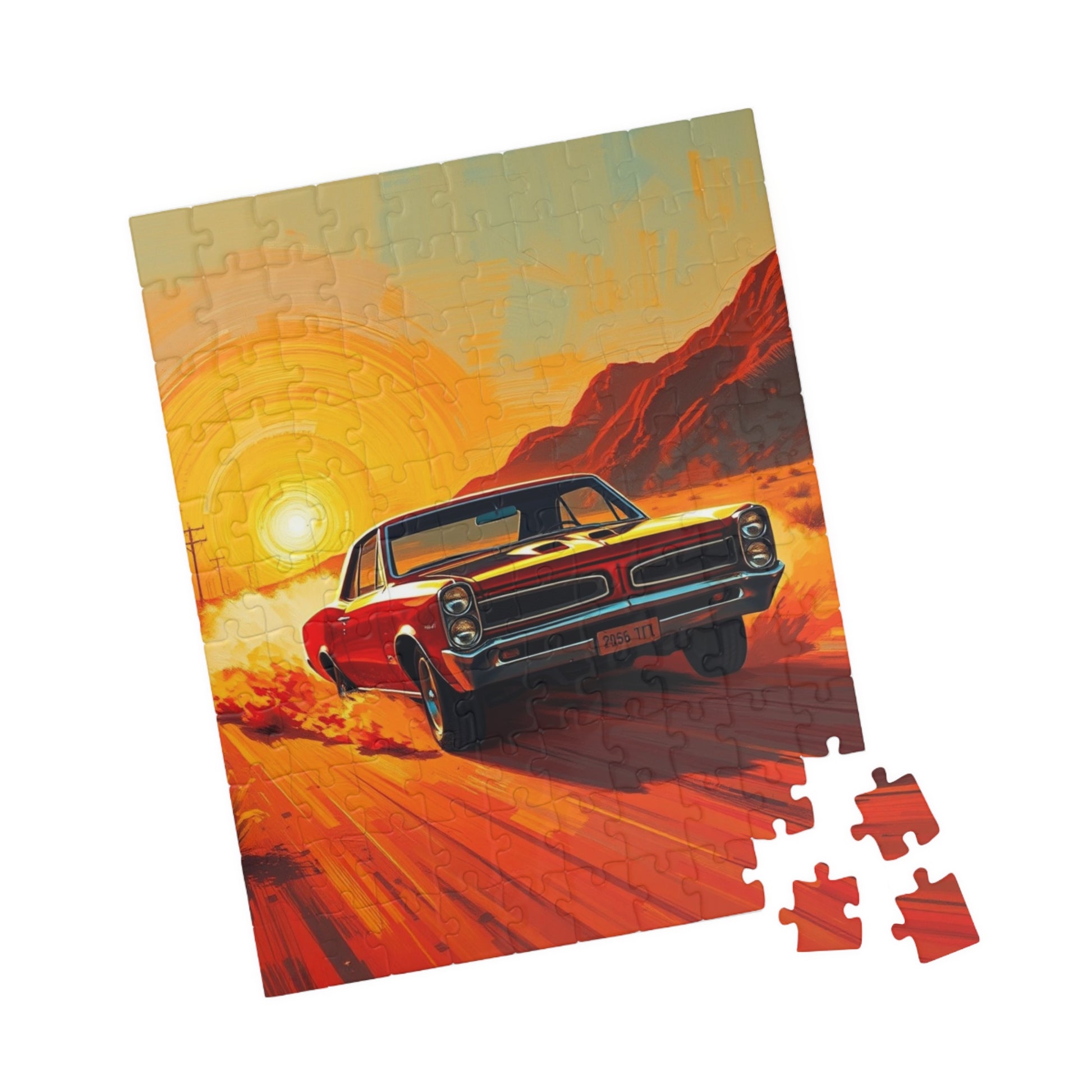 Retro Car Puzzle - Classic 1966 GTO Jigsaw Game, Vintage Artwork, Auto Lover Gift, Family Game Night, Home Entertainment, Car Enthusiast Puzzle The Puzzle Chest