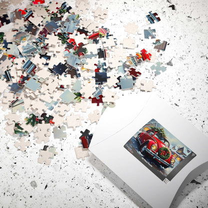 Winter Wonderland Jigsaw Puzzle - Christmas Vintage Car Theme, Retro Auto Holiday Gift for Families, Solo Winter Fun, 110-1014 Piece Puzzle The Puzzle Chest