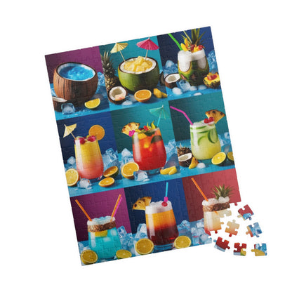 Tropical Drink Collage Puzzle, Relaxing Jigsaw Game for Adults, Solo Fun Quiet Leisure Activity, Colorful Cocktails Gift for Puzzle Lovers Puzzle The Puzzle Chest