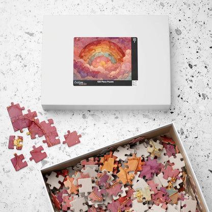 Abstract Rainbow Cloud Jigsaw Puzzle - Stained Glass Style, Pastel Colors Puzzle The Puzzle Chest