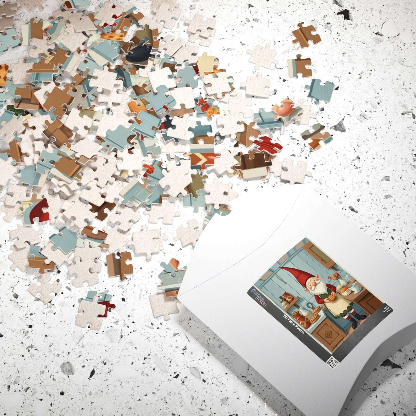 Nordic Gnome Baking Pies – Scandinavian Folk Rustic Kitchen Jigsaw Puzzle Puzzle The Puzzle Chest