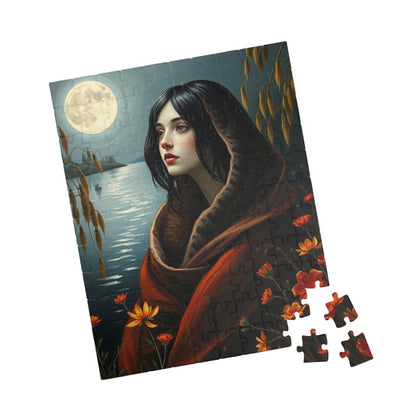 Mythical Selkie Puzzle, Moonlit Serene River Scene Jigsaw Game for Adults, Relaxing Unique Gift for Puzzles Lovers, 110-1014 Pieces Solo Fun