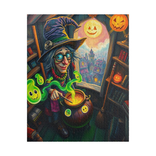 Witches Wild Workshop Jigsaw Puzzle - Halloween Witch, 110-520 Piece Spooky Fun Family Activity, Perfect for Birthday Gift for Puzzle Lover