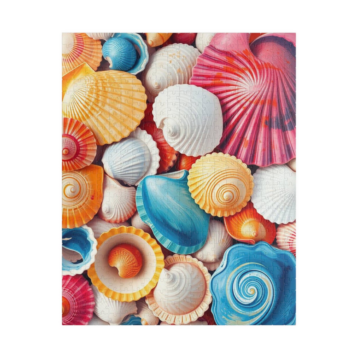 Chaotic Seashell Jigsaw Puzzle - Beach Themed Collage, Ideal for Family Game Nights, Creative Hobby, Holiday Birthday Gift for Ocean Lovers 520 pcs (Vertical) Puzzle The Puzzle Chest