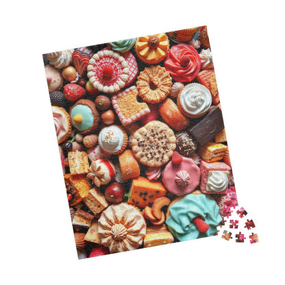 Chaotic Dessert Puzzle, Vibrant Sweets-Themed Jigsaw, Bright and Colorful Food Collage, Fun Challenging Family Activity, Foodie Puzzle Lover Puzzle The Puzzle Chest