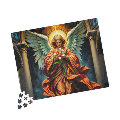 Divine Messenger Jigsaw Puzzle, Angel Artwork, Gothic Art Print, Elegant Puzzle for Adults, Holiday Birthday Gift for Friend Indoor Activity Puzzle The Puzzle Chest
