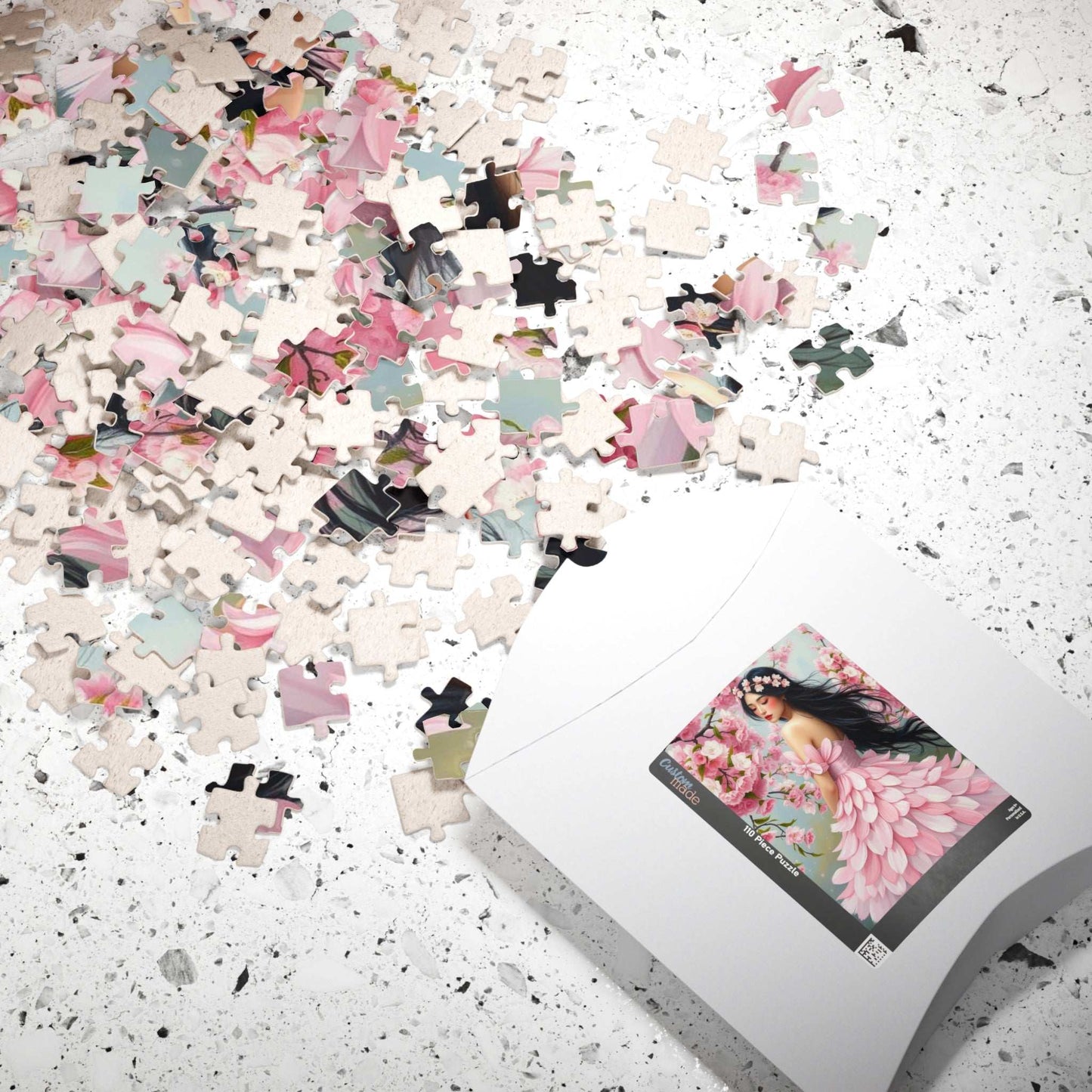Lady of the Blossoming Grove - Spring Cherry Blossom Jigsaw Puzzle, Beautiful Flower Art Floral Gift