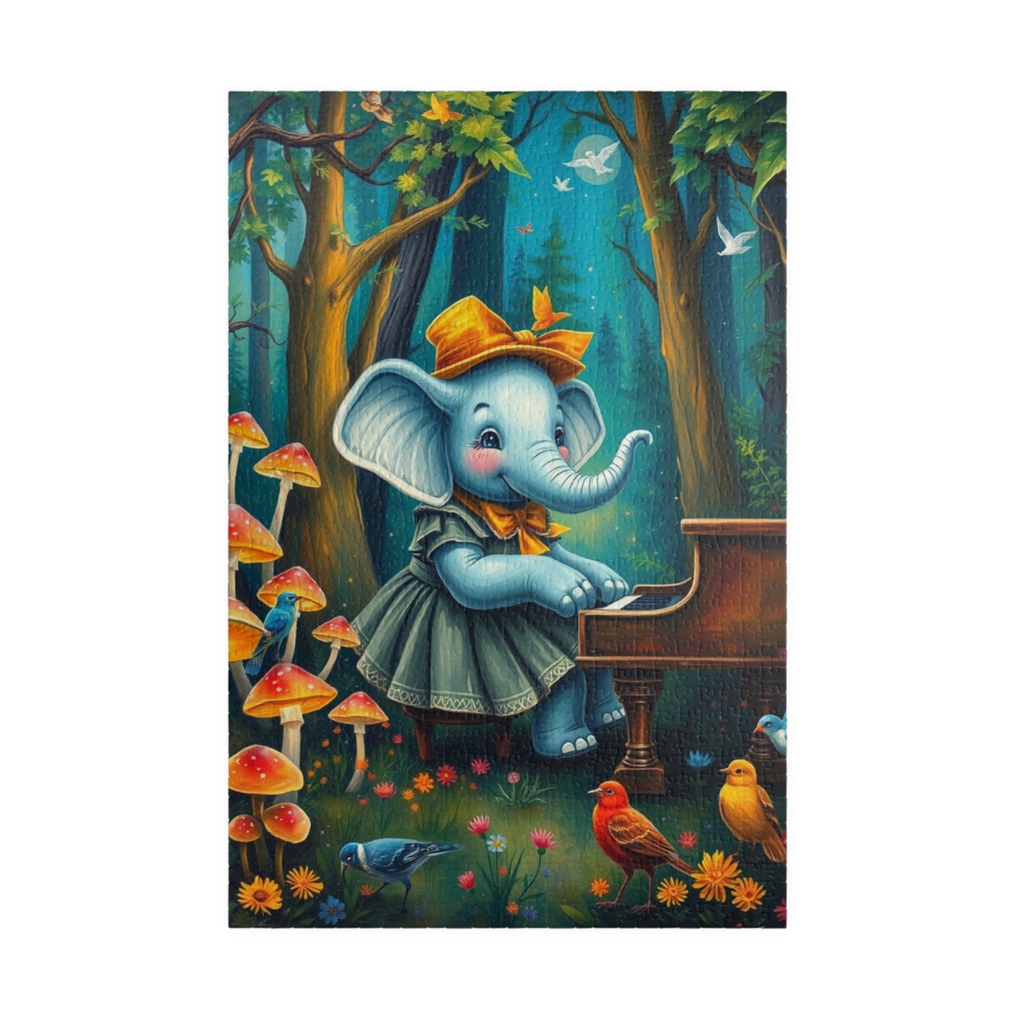 Whimsical Elephant Puzzle - 110, 252, 520, 1014-piece, Puzzle for Adults, Family Fun Activity, Birthday Gift Idea for Animal Lover 1014 pcs (Vertical) Puzzle The Puzzle Chest