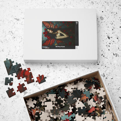 Midnight Rose Fairy Jigsaw Puzzle, Enchanting Mythical Creature, Gothic Art Gift for Fantasy Lover, Home Entertainment, Mindfulness Activity The Puzzle Chest