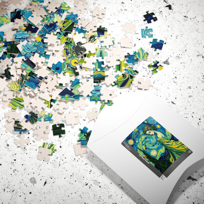Starry Night Abstract Puzzle - Serene Woman Puzzle The Puzzle Chest