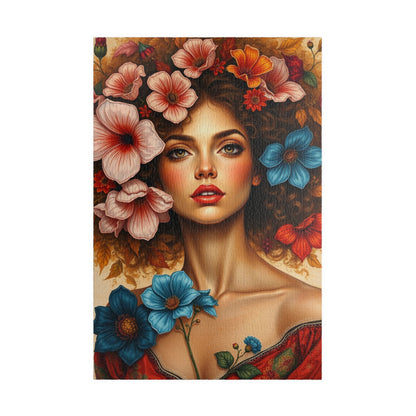 Floral Woman Puzzle, Portrait Art Jigsaw Puzzle for Adults, Unique Gift for Friends, Home Entertainment, Mindfulness Game, Relaxing Activity 1014 pcs (Vertical) Puzzle The Puzzle Chest