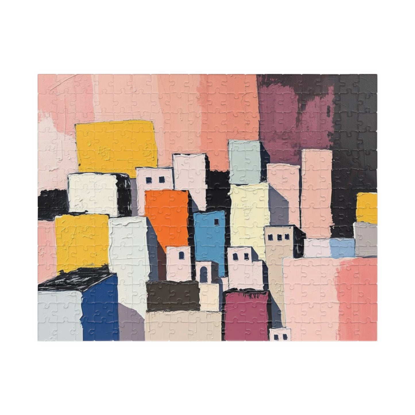 Abstract Cityscape Jigsaw Puzzle - Artistic Puzzle for Relaxation, Home Entertainment, Gift for Adults, Family Fun, Unique Art Experience 252 pcs (Horizontal) Puzzle The Puzzle Chest