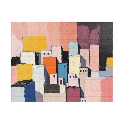 Abstract Cityscape Jigsaw Puzzle - Artistic Puzzle for Relaxation, Home Entertainment, Gift for Adults, Family Fun, Unique Art Experience 252 pcs (Horizontal) Puzzle The Puzzle Chest