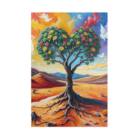 Heart-Shaped Tree Jigsaw Puzzle, 110-1014 Piece Mexican Desert Landscape, Mindful Activity for Adults Teens Seniors, Birthday Holiday Gift 1014 pcs (Vertical) Puzzle The Puzzle Chest