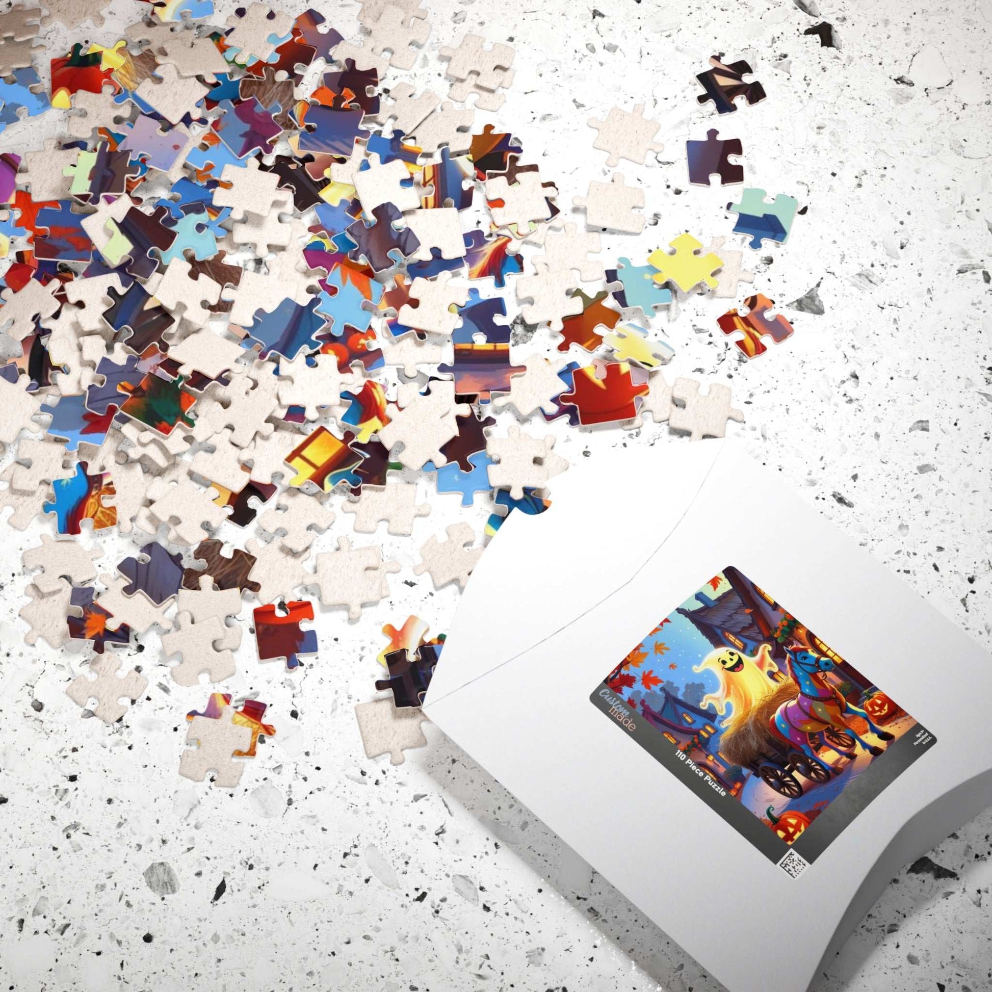Smiling Ghost Hayride Jigsaw Puzzle, 110-520 Piece Halloween Puzzle