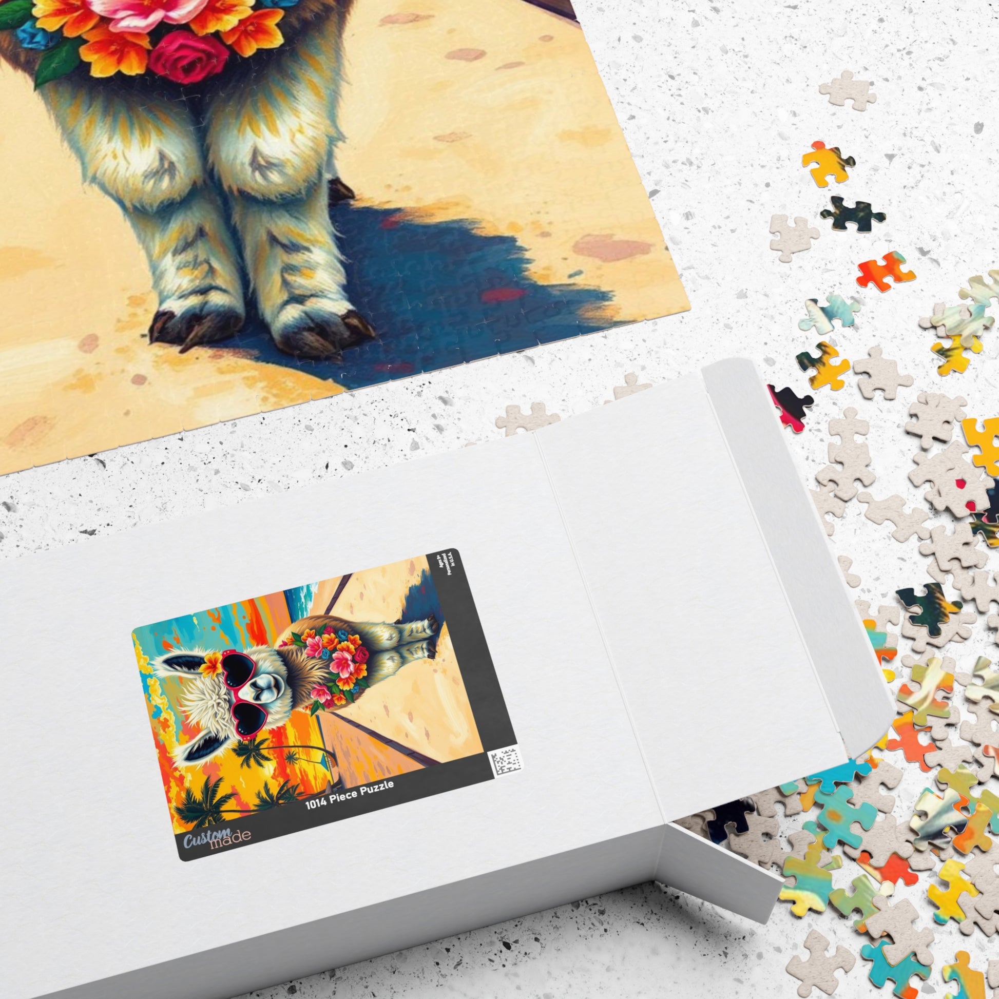 Whimsical Llama Jigsaw Puzzle, Beach Scene, Fun Family Game, Unique Gift for Adults, Perfect for Animal Lovers Puzzle The Puzzle Chest