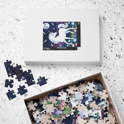 Jigsaw Puzzle, White Unicorn in Meadow, 1000 Piece, Luminous Flowers, Fun Family Activity, Relaxation Toy, Home Decor, Gift Idea, Unicorn Puzzle The Puzzle Chest