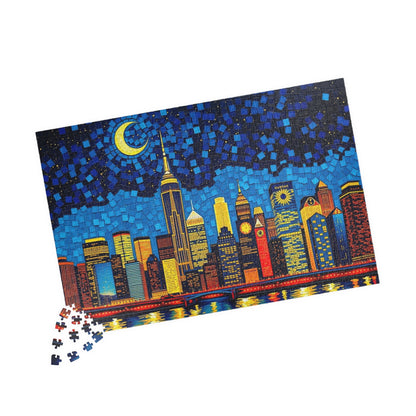 Mosaic Starry Night Skyline Jigsaw Puzzle Puzzle The Puzzle Chest