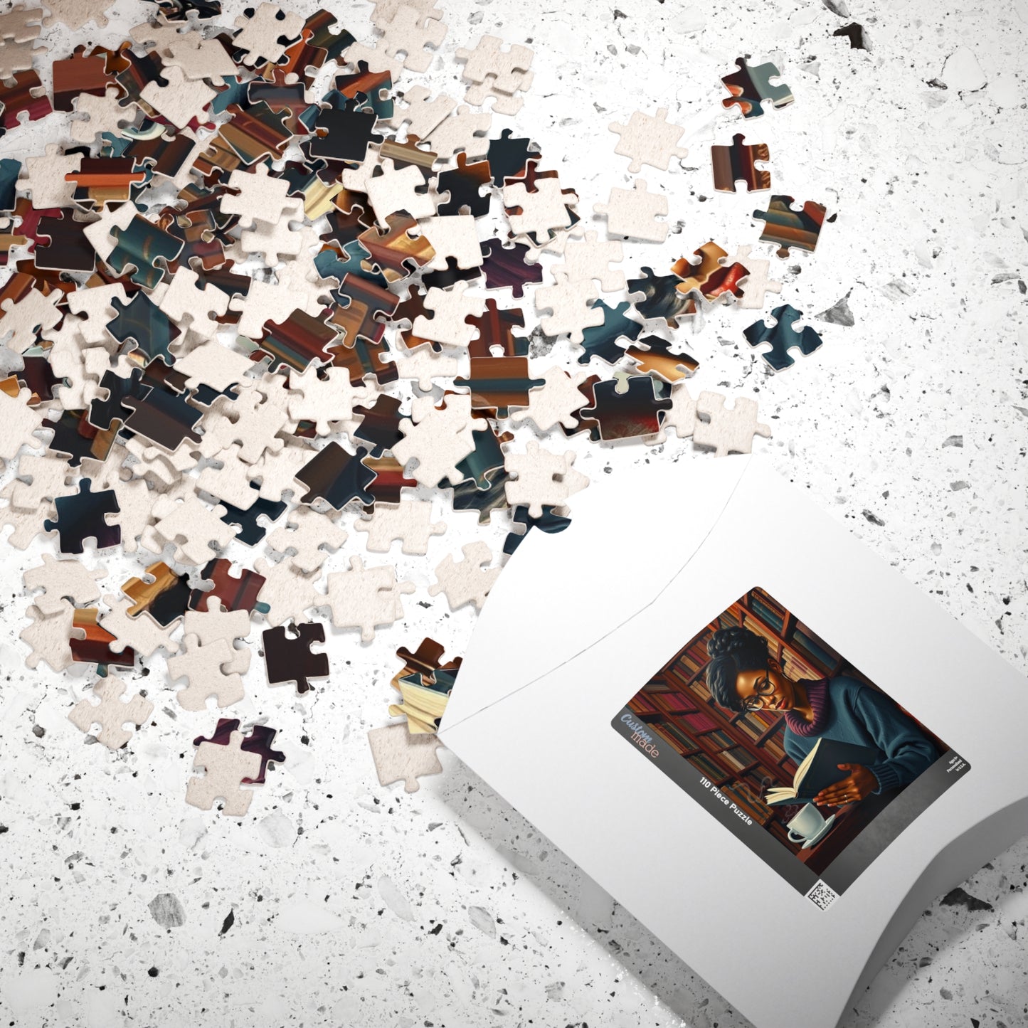 Cozy Afrocentric Reading Puzzle - Black Woman Studying, Perfect Gift for Book Lovers, Relaxing Moments, Family or Solo Fun, Indoor Activity Puzzle The Puzzle Chest