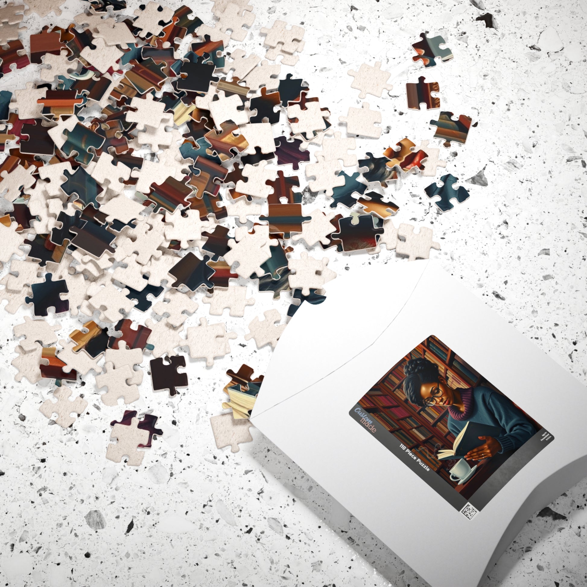 Cozy Afrocentric Reading Puzzle - Black Woman Studying, Perfect Gift for Book Lovers, Relaxing Moments, Family or Solo Fun, Indoor Activity Puzzle The Puzzle Chest