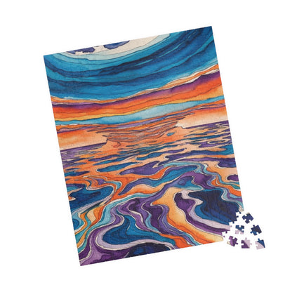Dreamlike Surrealist Puzzle, Blended Ocean and Sky Jigsaw Game, Modern Abstract Art Puzzle The Puzzle Chest