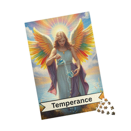 Angel Temperance Puzzle - Tarot Card Style Jigsaw Game for Spiritual Art Meditation Gift, Home Decor, Family Fun Activity, 110-1014 Pieces 1014 pcs (Vertical) Puzzle The Puzzle Chest