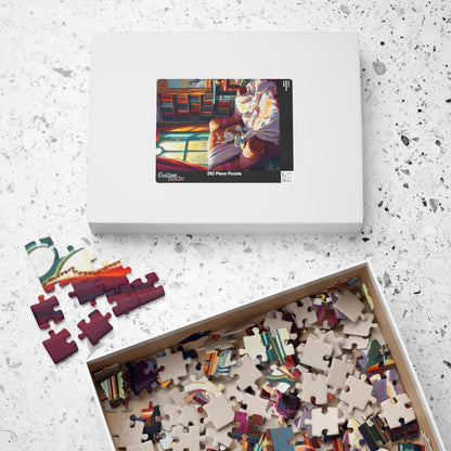 Cozy Study Room Jigsaw Puzzle, Home Office Sanctuary for Cat, Animal Lover Gift, Mindful Hobby, Indoor Activity, Best Family Entertainment Puzzle The Puzzle Chest