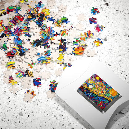 Colorful Artistic Puzzle for Adult, Vibrant Starry Night Design, Abstract Jigsaw Game Puzzle The Puzzle Chest