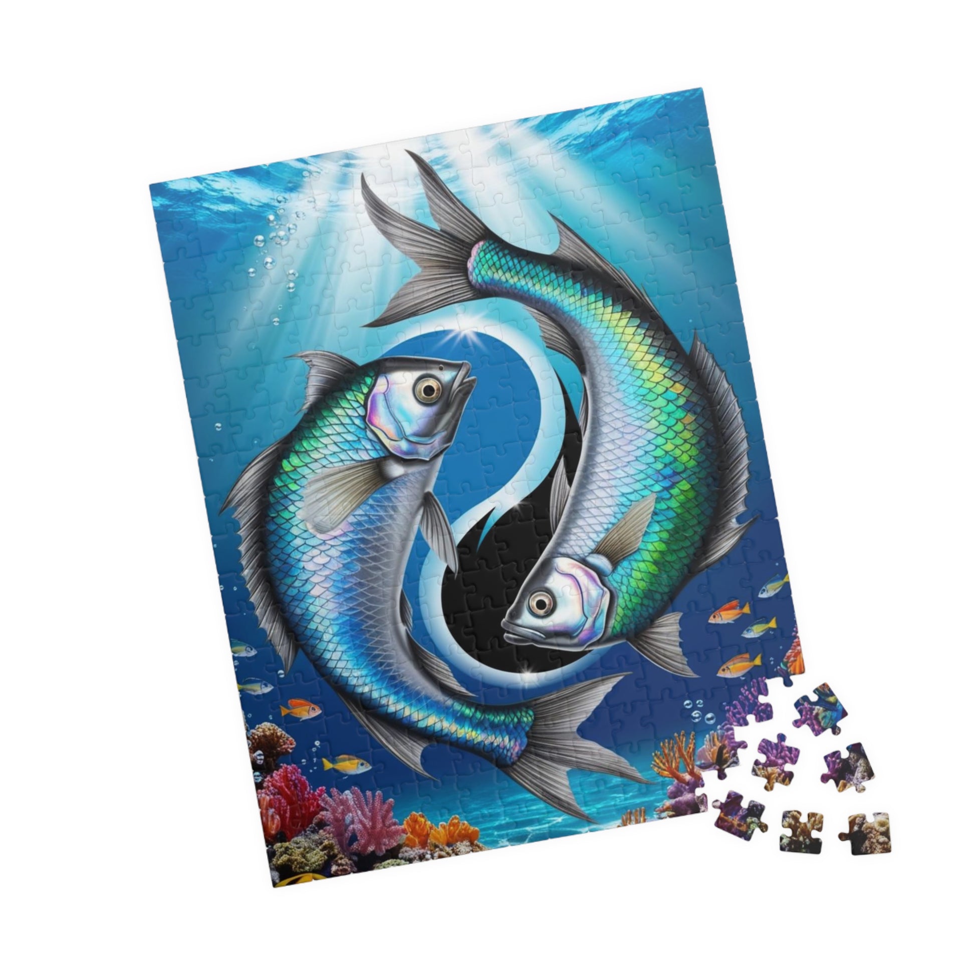 Ying Yang Fish Puzzle, 110-1014 Piece Pisces Zodiac Sign Jigsaw, Mindfulness Activity Gift for Fish Lovers, Family Game Night, Brain Teaser Puzzle The Puzzle Chest