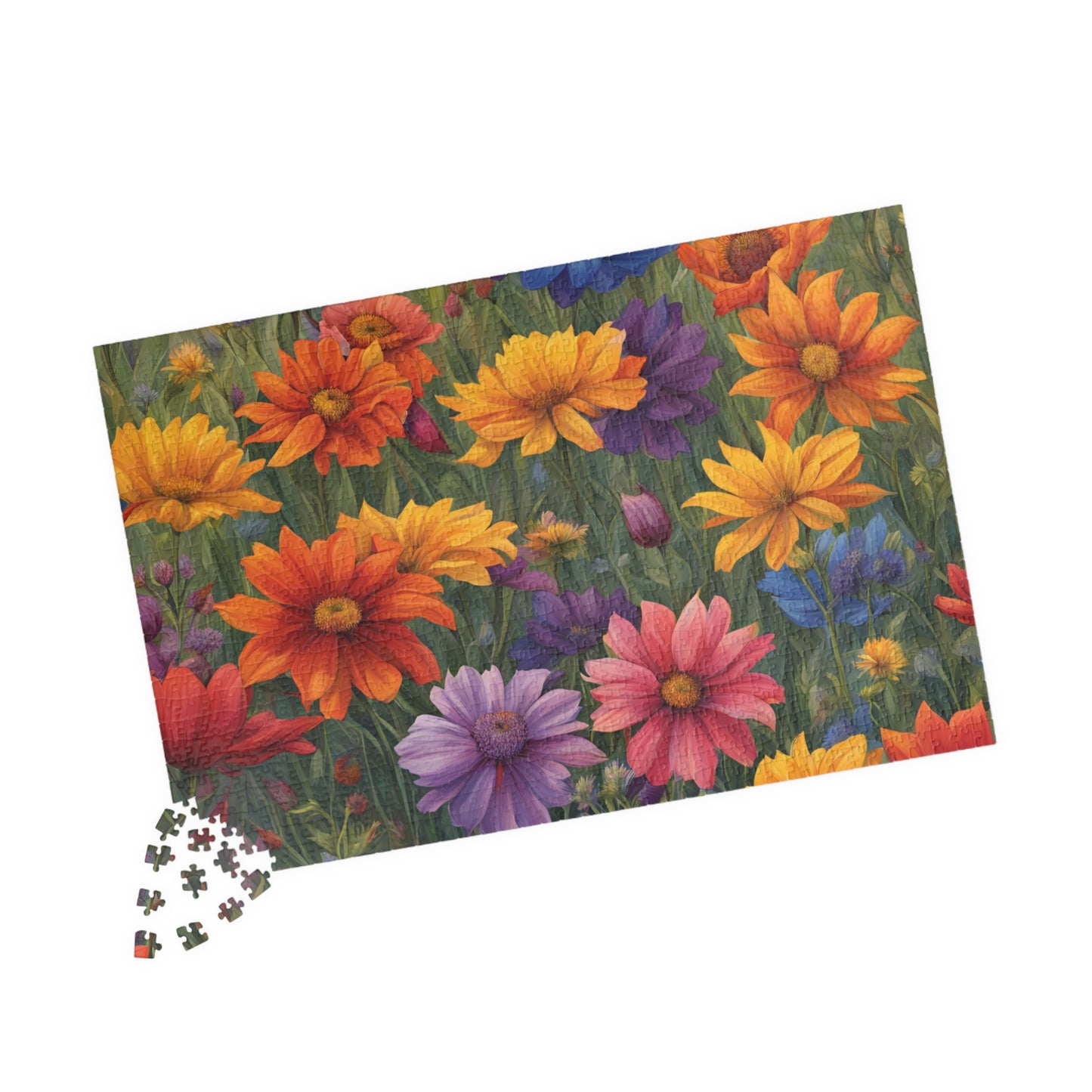 Wildflower Rainbow Jigsaw Puzzle, 110-1014 Piece, Gradient Flowers Meadow, Artistic Puzzle Game, Floral Gift, Colorful Adult Puzzle Puzzle The Puzzle Chest