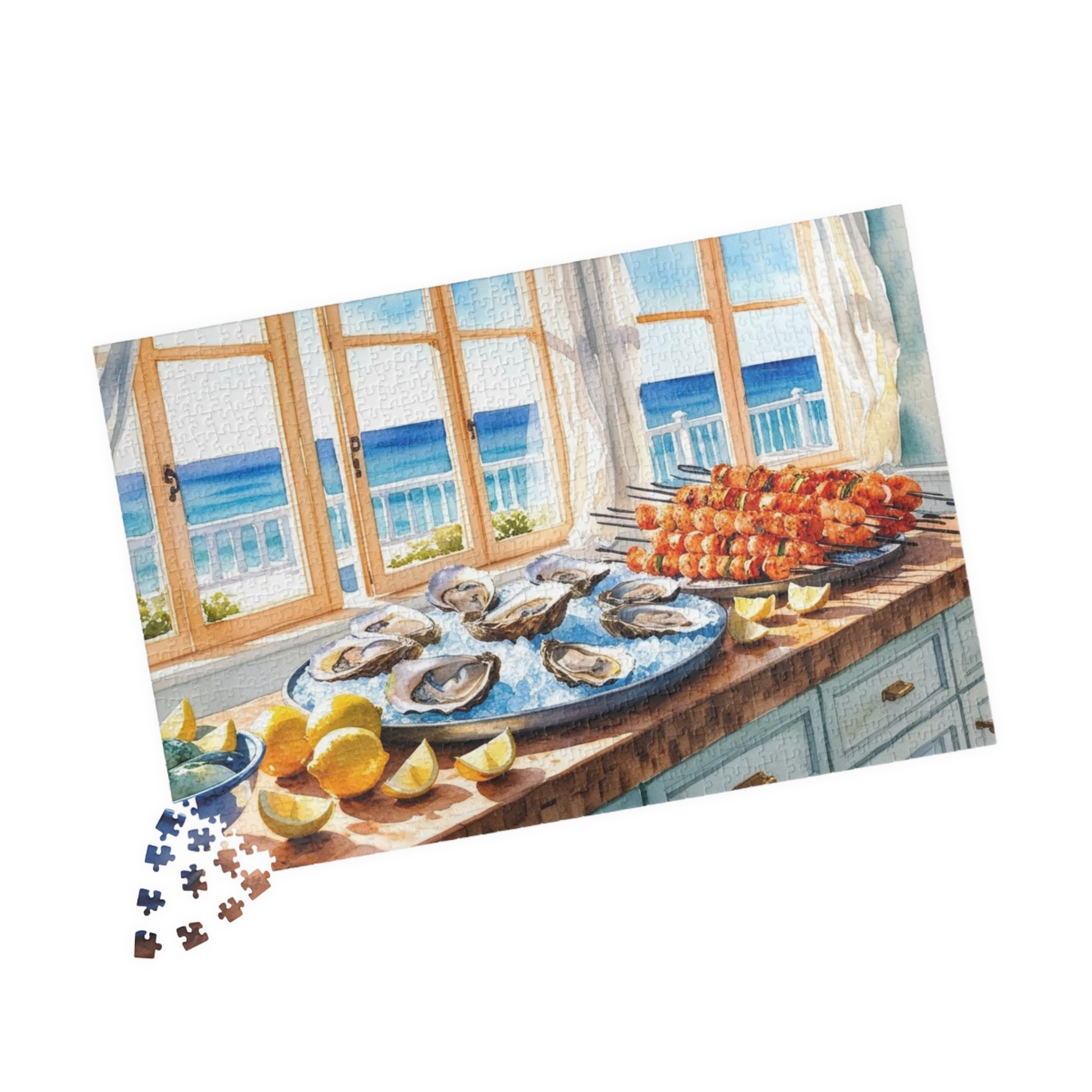 Coastal Kitchen Puzzle Gifted, Sea-food Themed Food Jigsaw Game, Kitchen Decor, Fun Family Activity for Game Night, Puzzle Lover Puzzle The Puzzle Chest