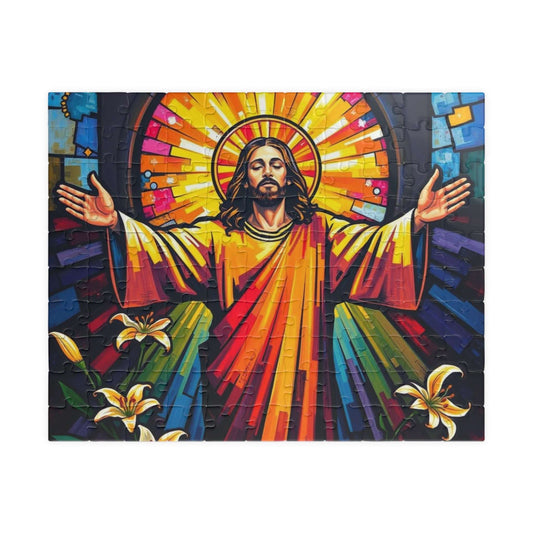 Radiant Jesus Puzzle - Colorful Religious Jigsaw, Inspirational Artwork Ideal Gift for Faith, Family Gatherings, and Spiritual Celebrations