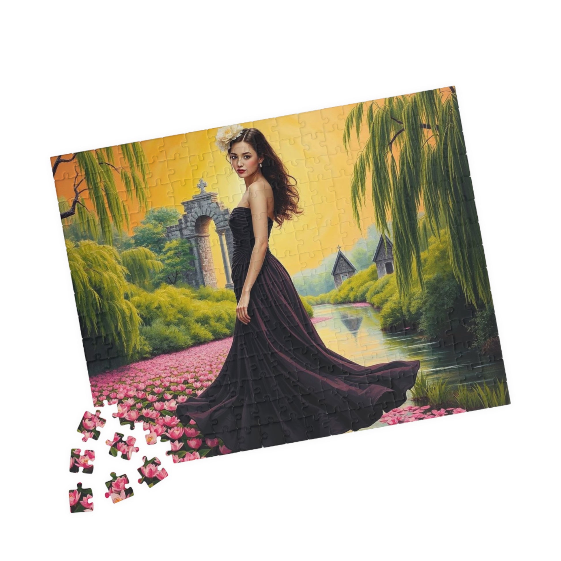 Lilywater Reverie Jigsaw Puzzle, Elegant Landscape Puzzle, Woman Art Holiday or Birthday Gift for Adult, Solo or Family Fun, Creative Hobby Puzzle The Puzzle Chest