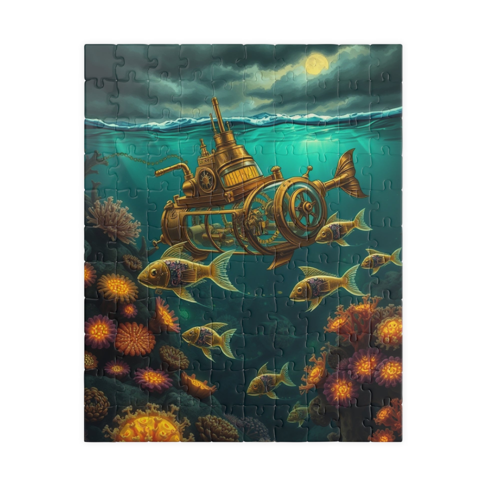 Steampunk Underwater Adventure Puzzle - 110 to 1014 Pieces, Perfect Gift for Ocean Lovers, Family Fun, Game Nights, Educational Play 110 pcs (Vertical) Puzzle The Puzzle Chest