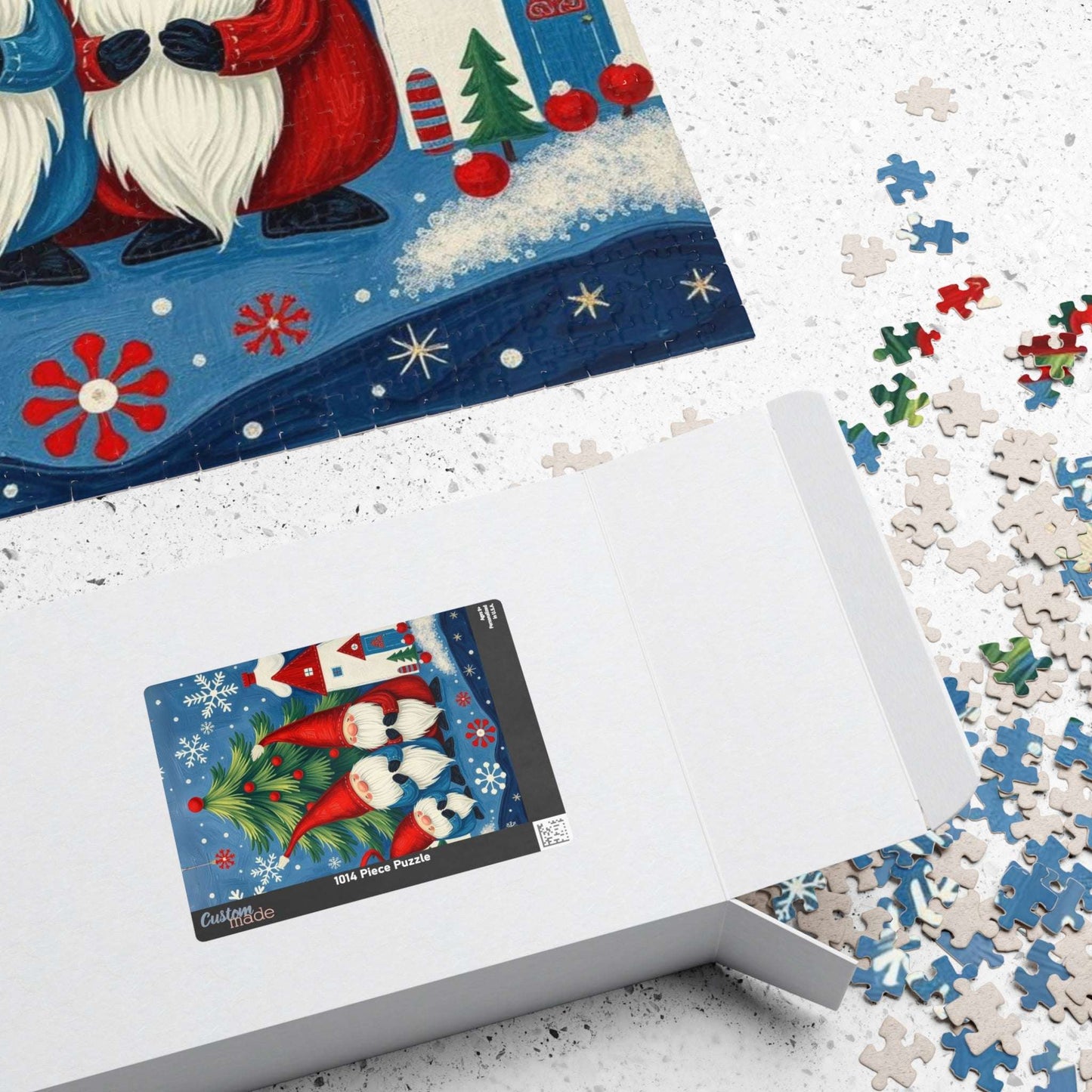 Nordic Christmas Caroling Gnomes – Scandinavian Folk Winter Holiday Jigsaw Puzzle Puzzle The Puzzle Chest