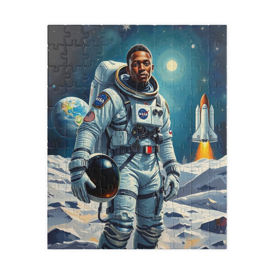 Afrocentric Astronaut Puzzle, African American Man Space Theme Black Art Jigsaw Game, Puzzle Lover Holiday Gift, Family Bonding Activity