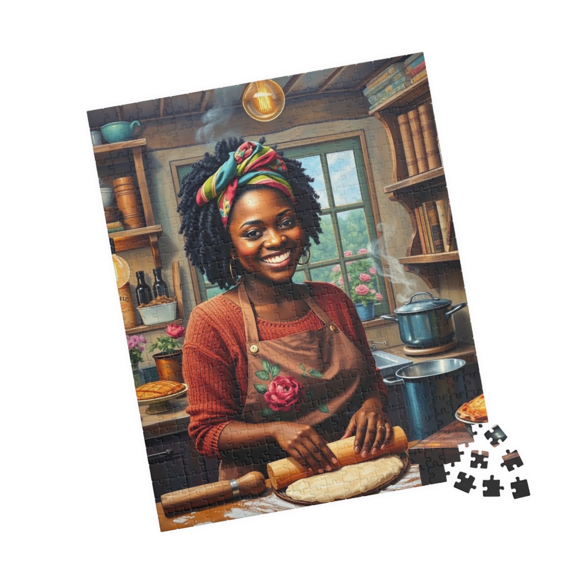 Cozy Baking Puzzle - African American Woman Cooking 110-1014 Piece, Perfect for Family Game Night, Gift for Bakers, Creative Hobby, Solo Fun Puzzle The Puzzle Chest