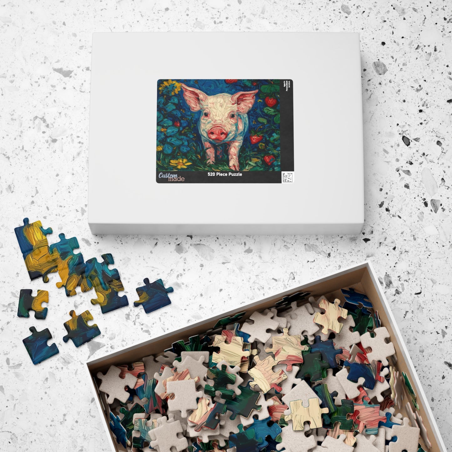Cute Piglet Illustration Puzzle | 110-520 Piece Farm Animal Jigsaw Puzzle The Puzzle Chest
